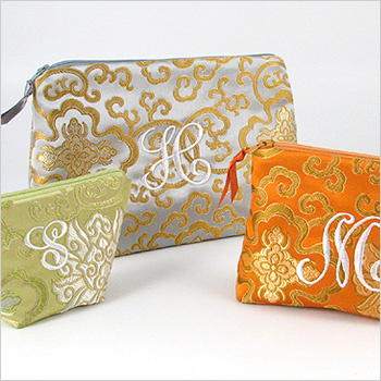 personalized brocade cosmetic bag - small
